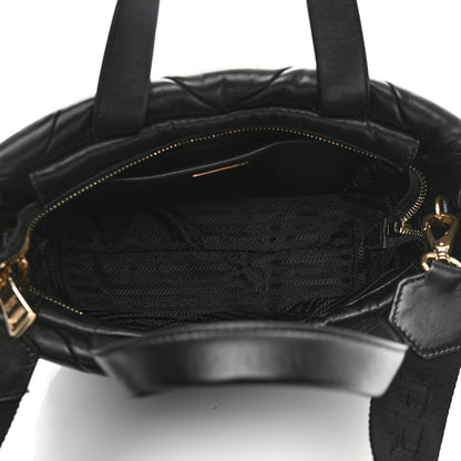 Prada Nappa Re-Nylon Triangle Quilted Patchwork System Tote Black 7 of 10