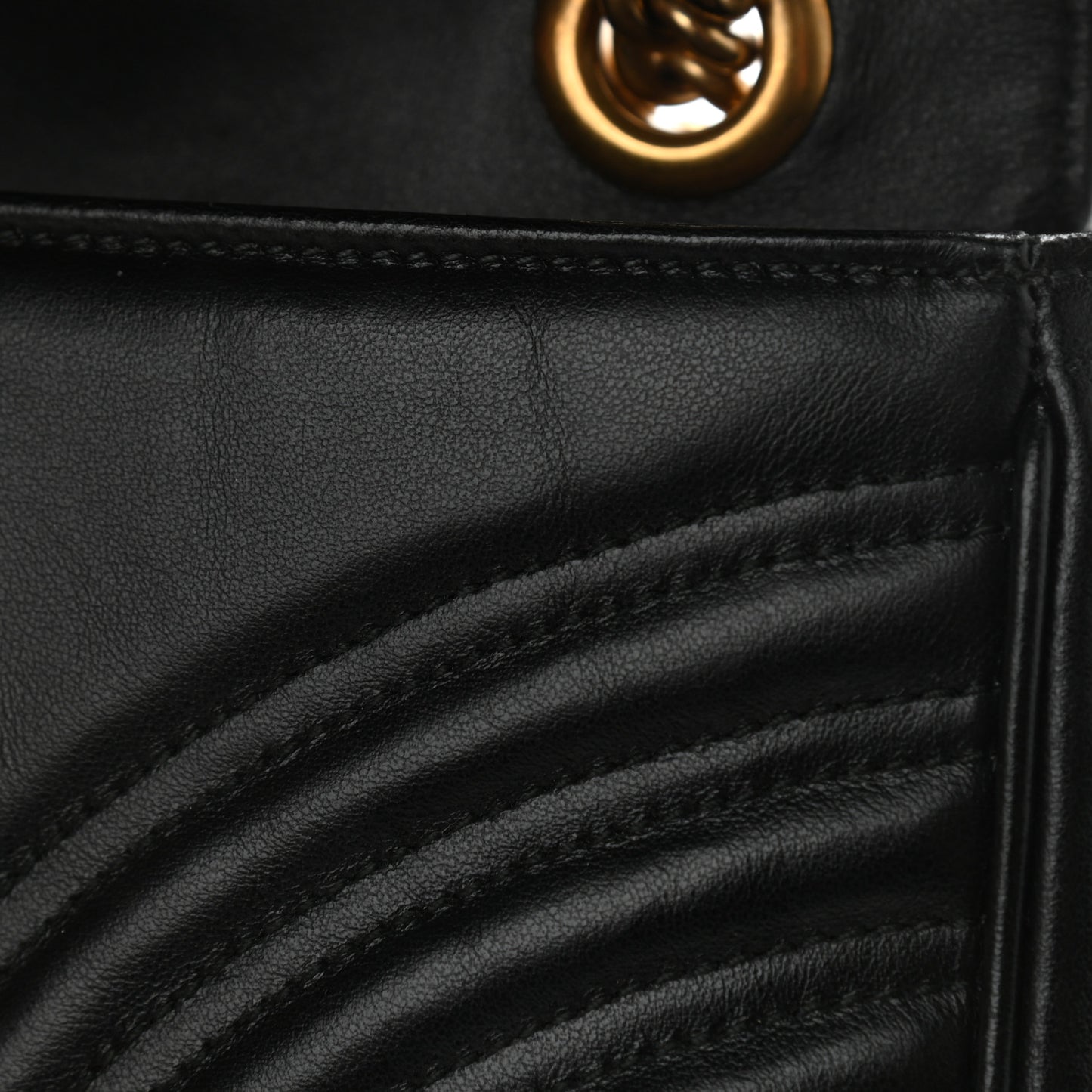 Calfskin Matelasse Small GG Marmont Shoulder Bag Black