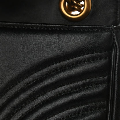 Gucci Calfskin Matelasse Small GG Marmont Shoulder Bag Black 12 of 15