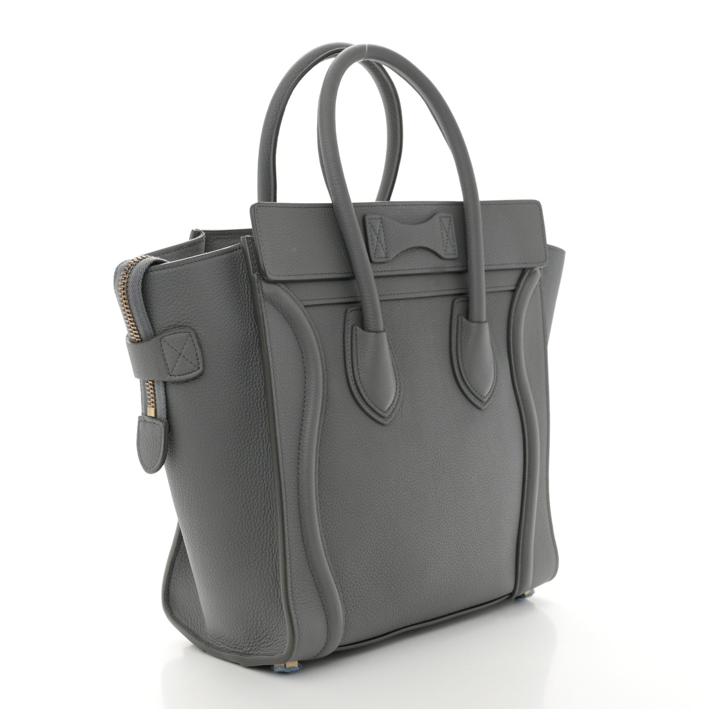Baby Drummed Calfskin Micro Luggage Kohl