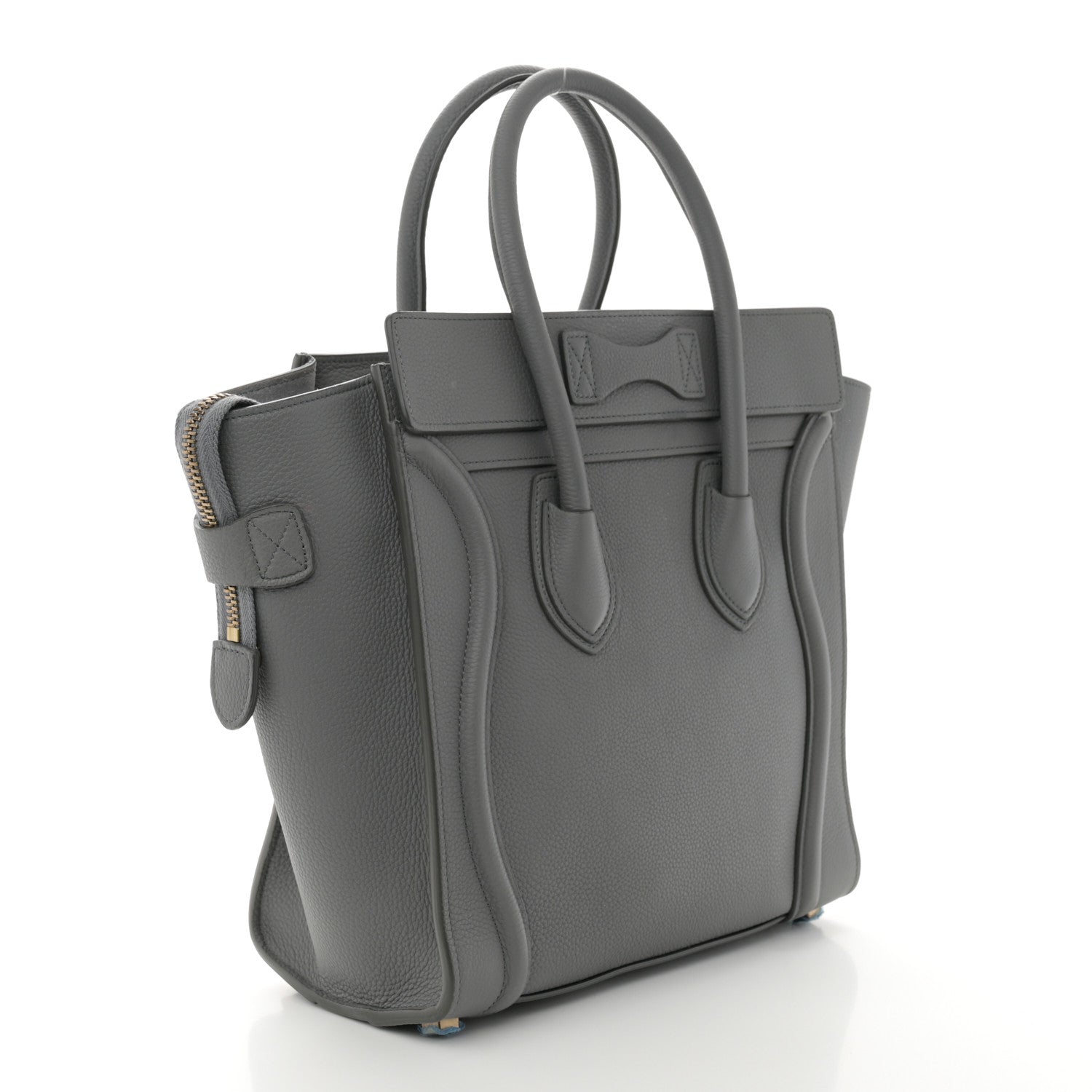 Celine Baby Drummed Calfskin Micro Luggage Kohl 3 of 10