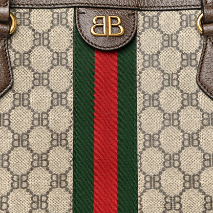 Gucci X BALENCIAGA BB Supreme Monogram Web Large Ophidia Shopping Tote Beige New Acero 7 of 9