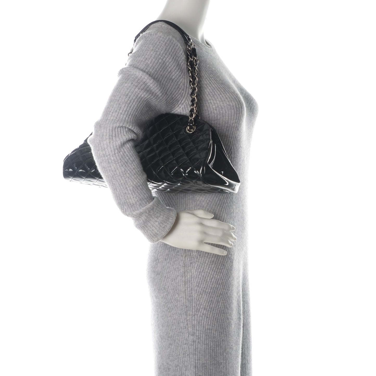 Patent Quilted Medium Just Mademoiselle Black
