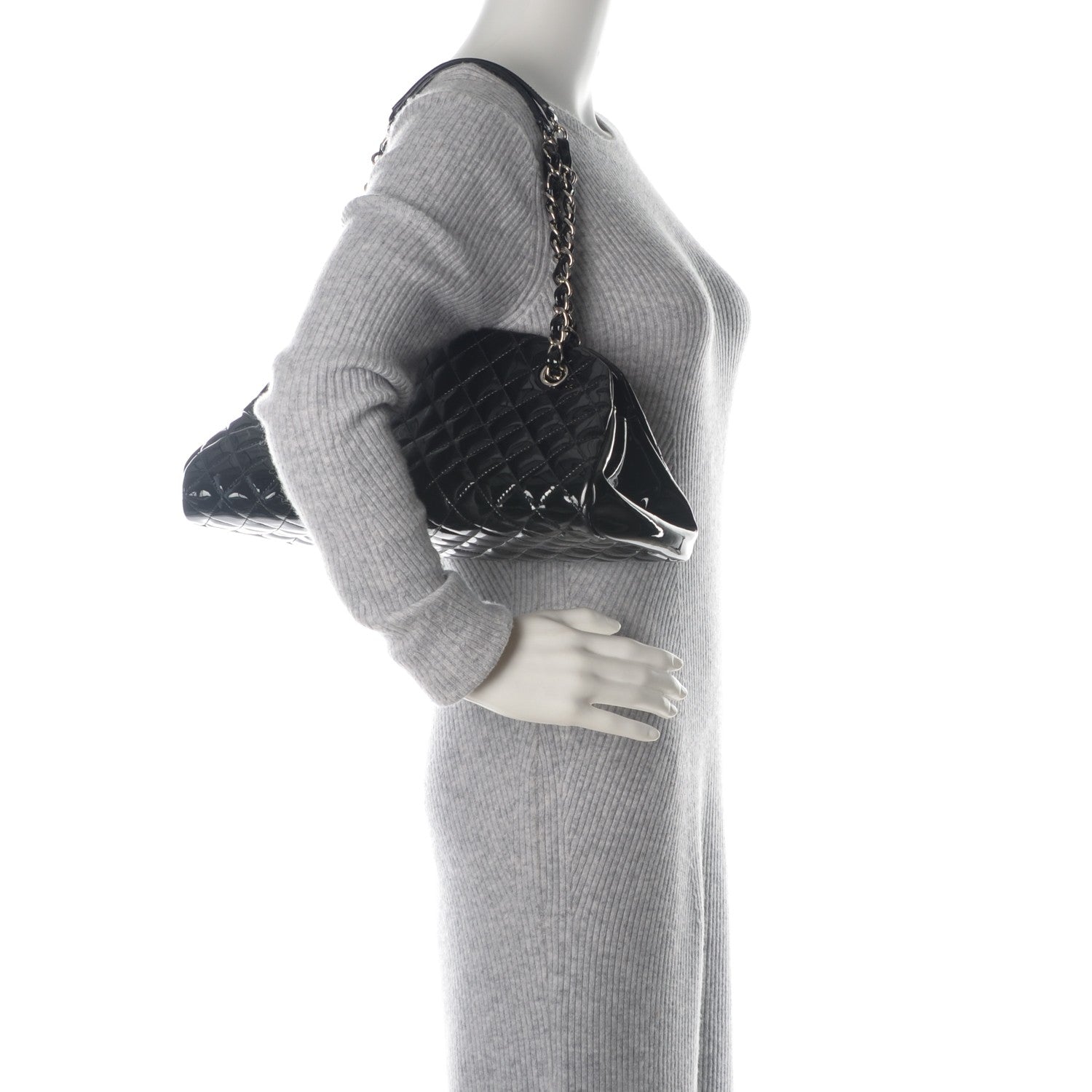 Chanel Patent Quilted Medium Just Mademoiselle Black 2 of 7