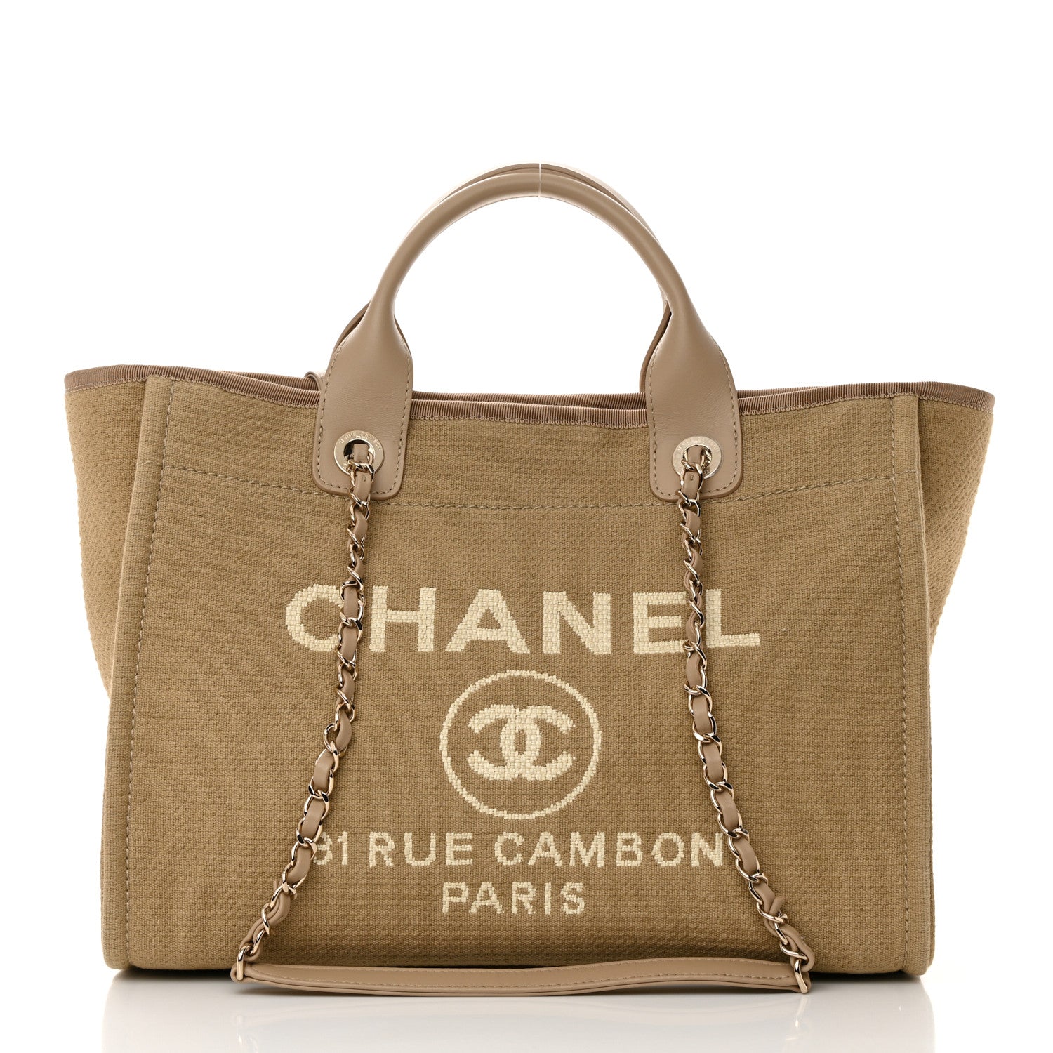 Chanel Mixed Fibers Medium Deauville Tote Beige 3 of 15