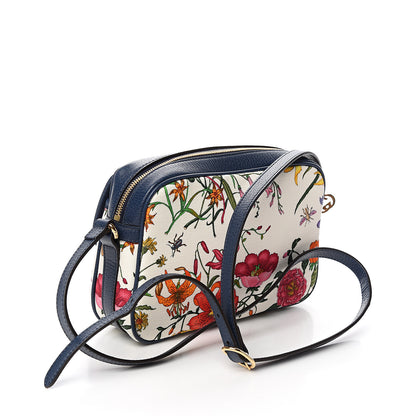 Gucci Canvas Flora Floral Shoulder Bag White Blue Agata Mulitcolor 2 of 10
