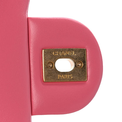 Chanel Lambskin Enamel Quilted Pending CC Mini Square Flap Pink 7 of 12