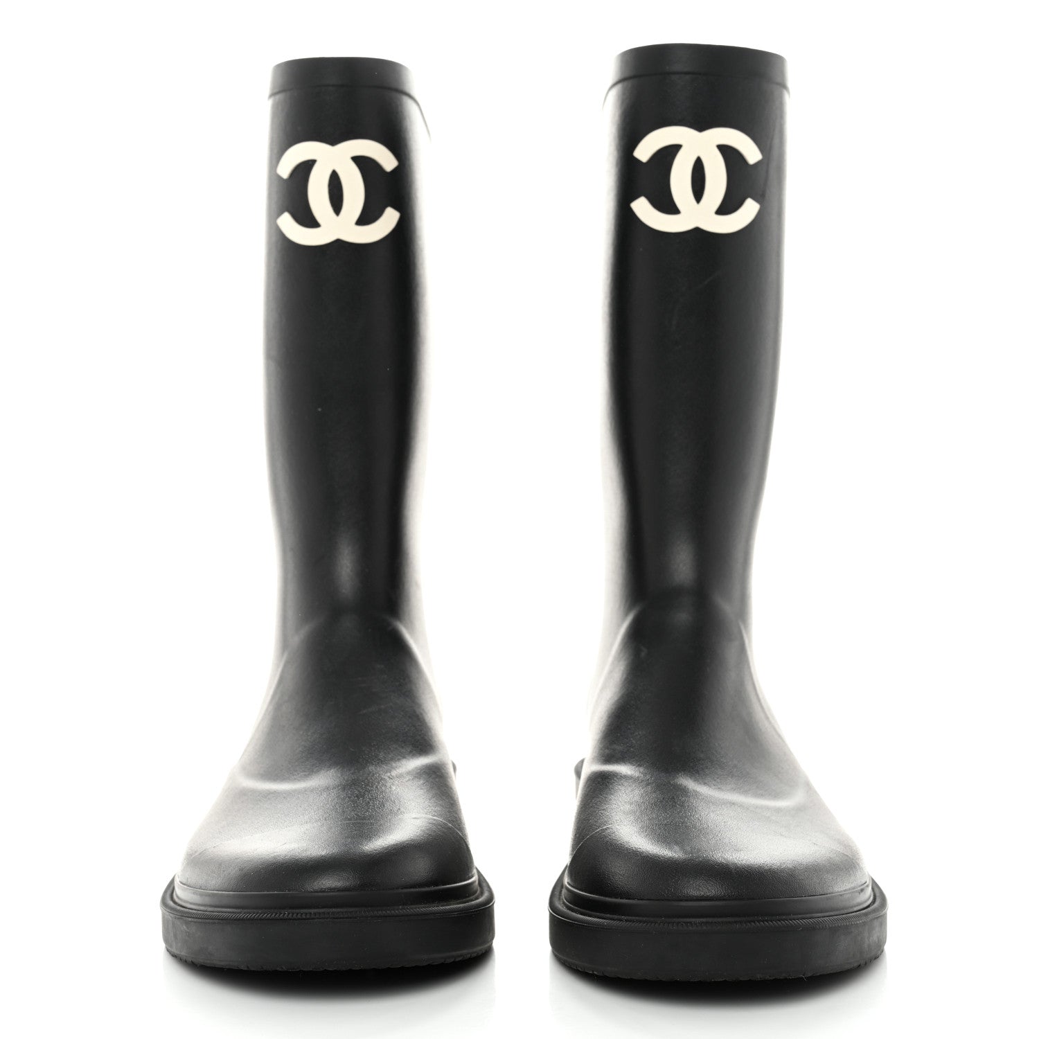 Chanel Caoutchouk CC High Boots 40 Black 2 of 9
