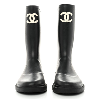 Chanel Caoutchouk CC High Boots 40 Black 2 of 9