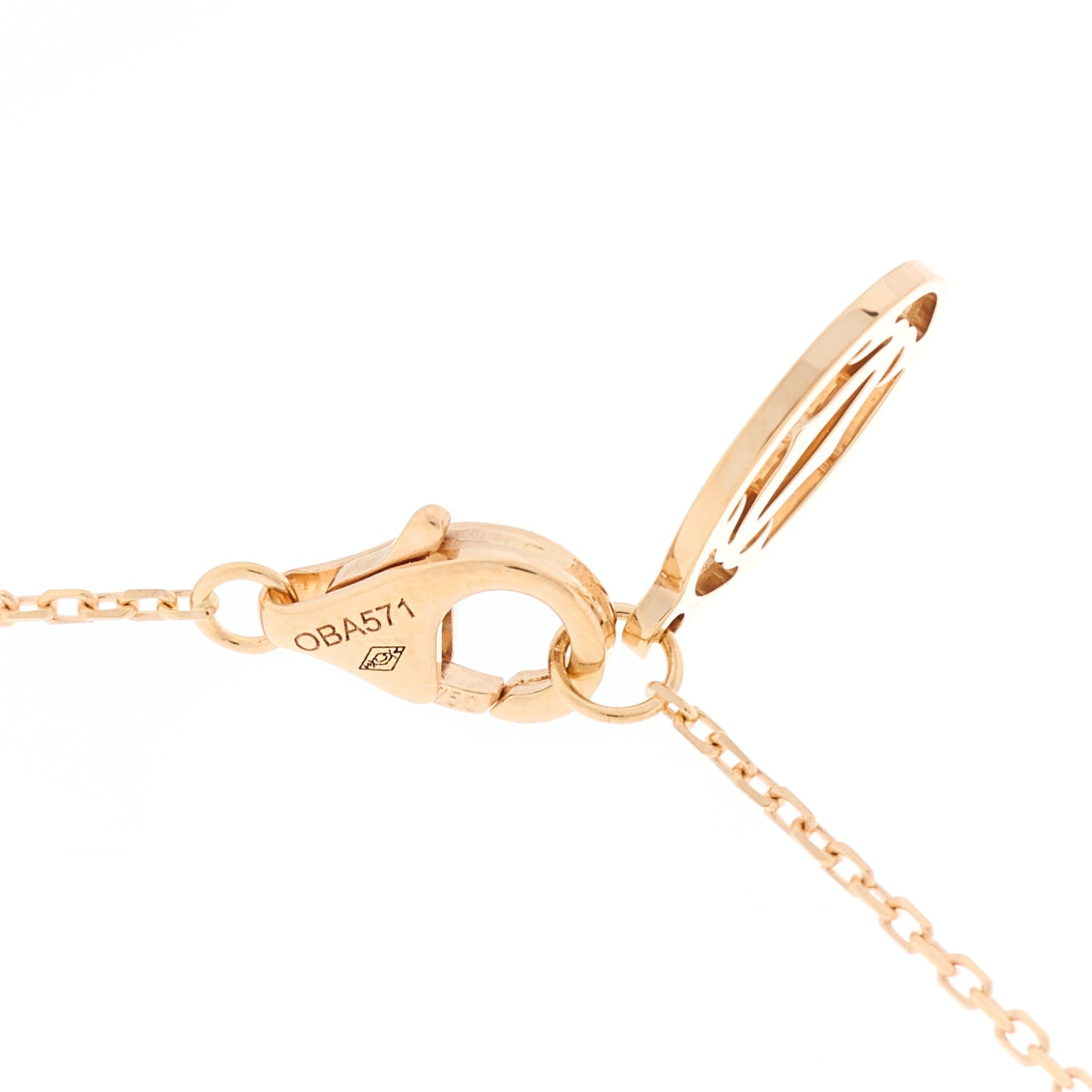 18K Pink Gold Diamond .24ct C De Cartier Pendant Necklace