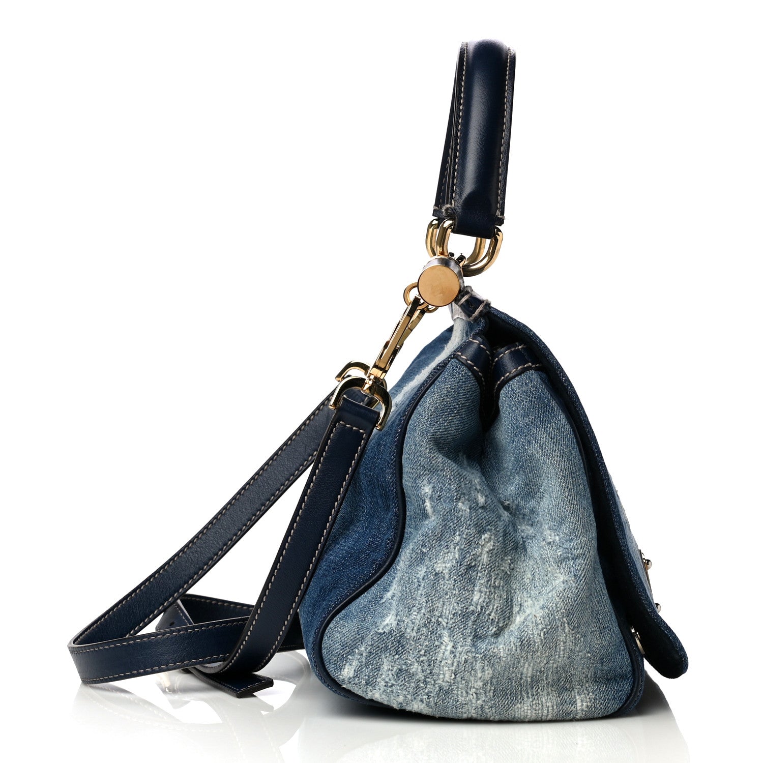 Dolce & Gabbana Distressed Denim Miss Sicily Satchel Blue Jeans 11 of 23