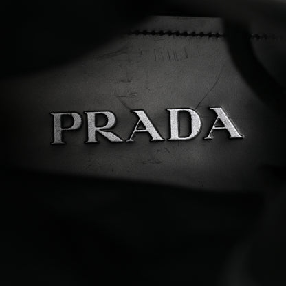Prada Spazzolato Rois Re-Nylon Metal Triangle Logo Mens Monolith Pouch Pocket 60mm Combat Boots 11 Black 6 of 12