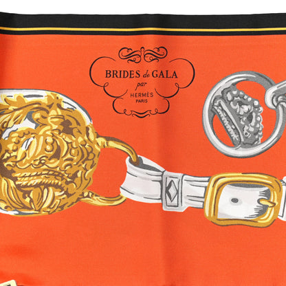 Hermes Silk Brides De Gala Maxi Twilly Capucine Rouge Vieil Or 2 of 5
