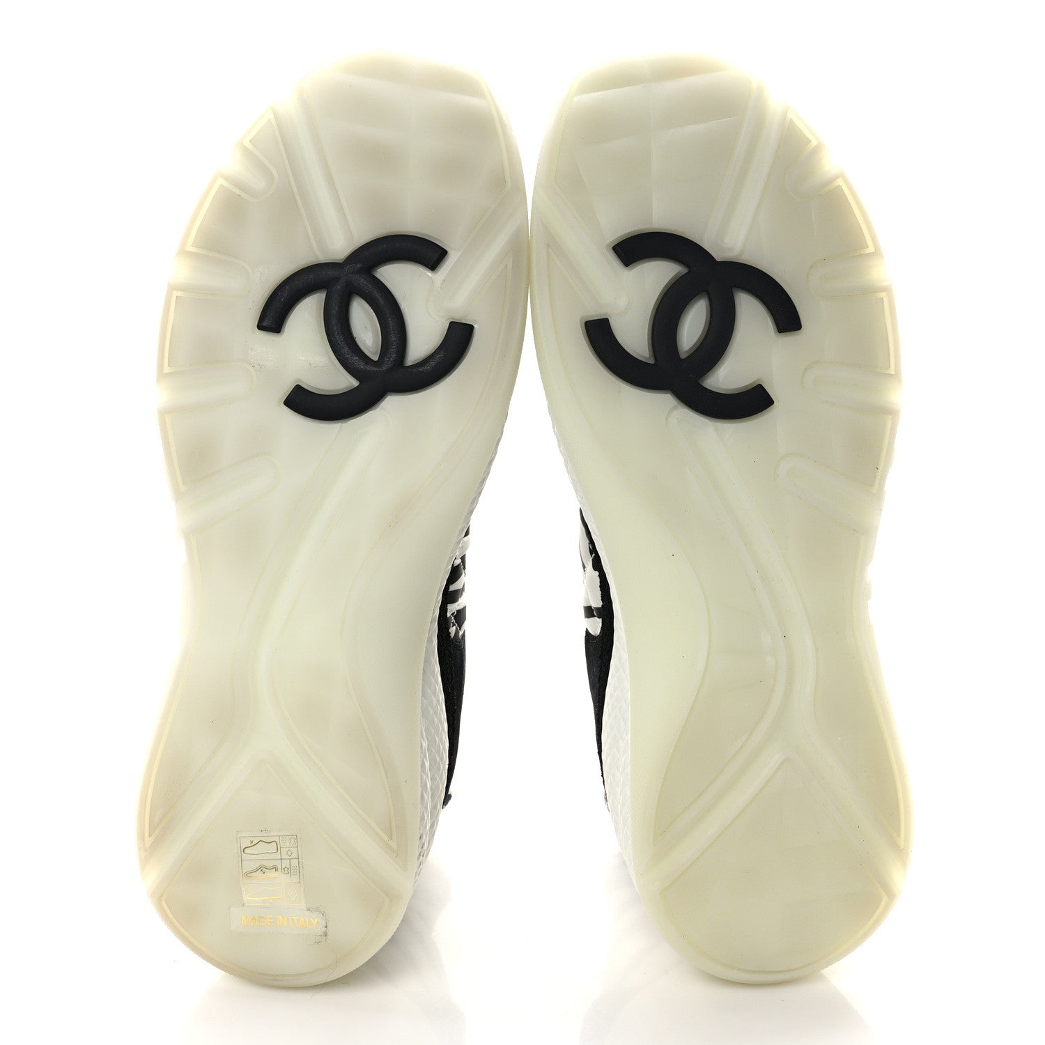 Chanel Nylon Suede Calfskin Printed Sneakers 42 White Black 5 of 8