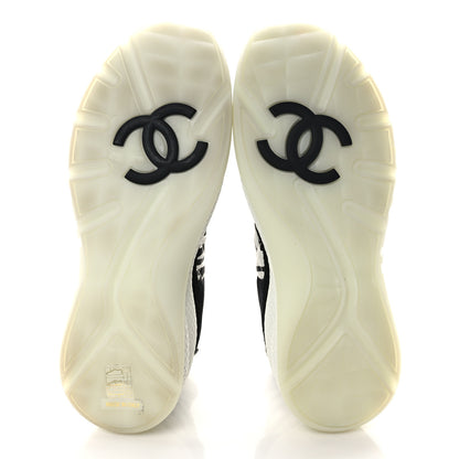 Chanel Nylon Suede Calfskin Printed Sneakers 42 White Black 5 of 8