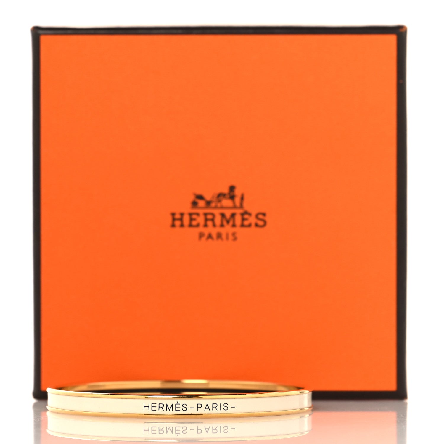 Hermes Enamel Printed Extra Narrow Uni Bracelet 70 Creme 12 of 12