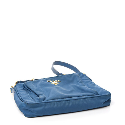 Prada Tessuto Nylon Saffiano Crossbody Bag Cobalto 3 of 10