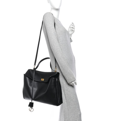 Balenciaga Smooth Calfskin Large Rodeo Top Handle Handbag Black 3 of 10