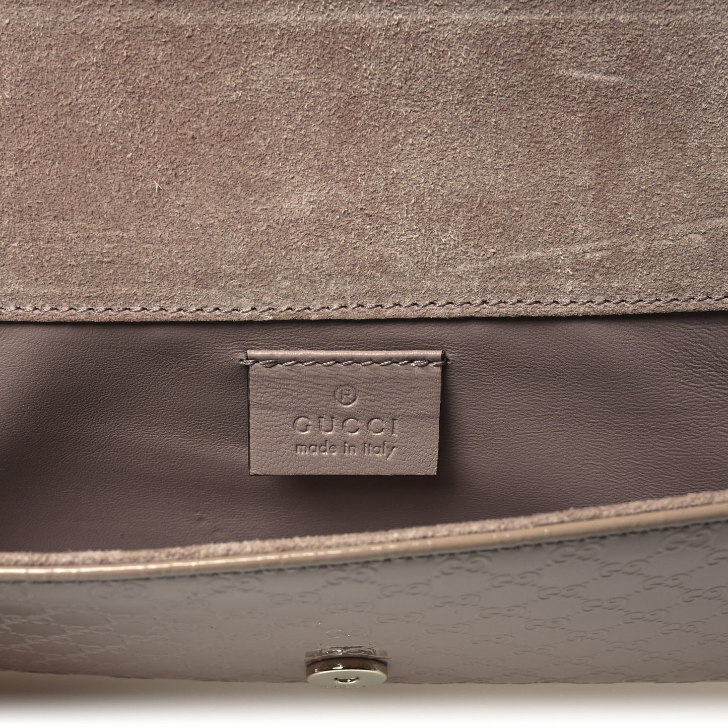Patent Microguccissima Small Broadway Clutch Dark Cipria
