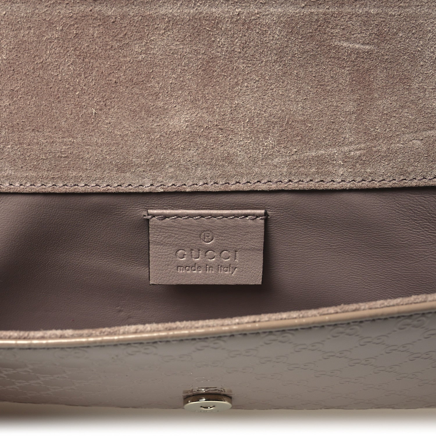 Gucci Patent Microguccissima Small Broadway Clutch Dark Cipria 6 of 7