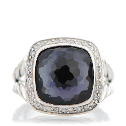 David Yurman Sterling Silver Diamond Black Orchid 11mm Albion Ring 52 6 1 of 6