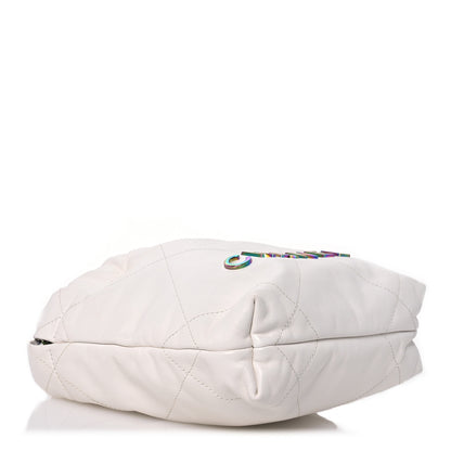Chanel Shiny Calfskin Quilted Rainbow Mini Chanel 22 White 4 of 13