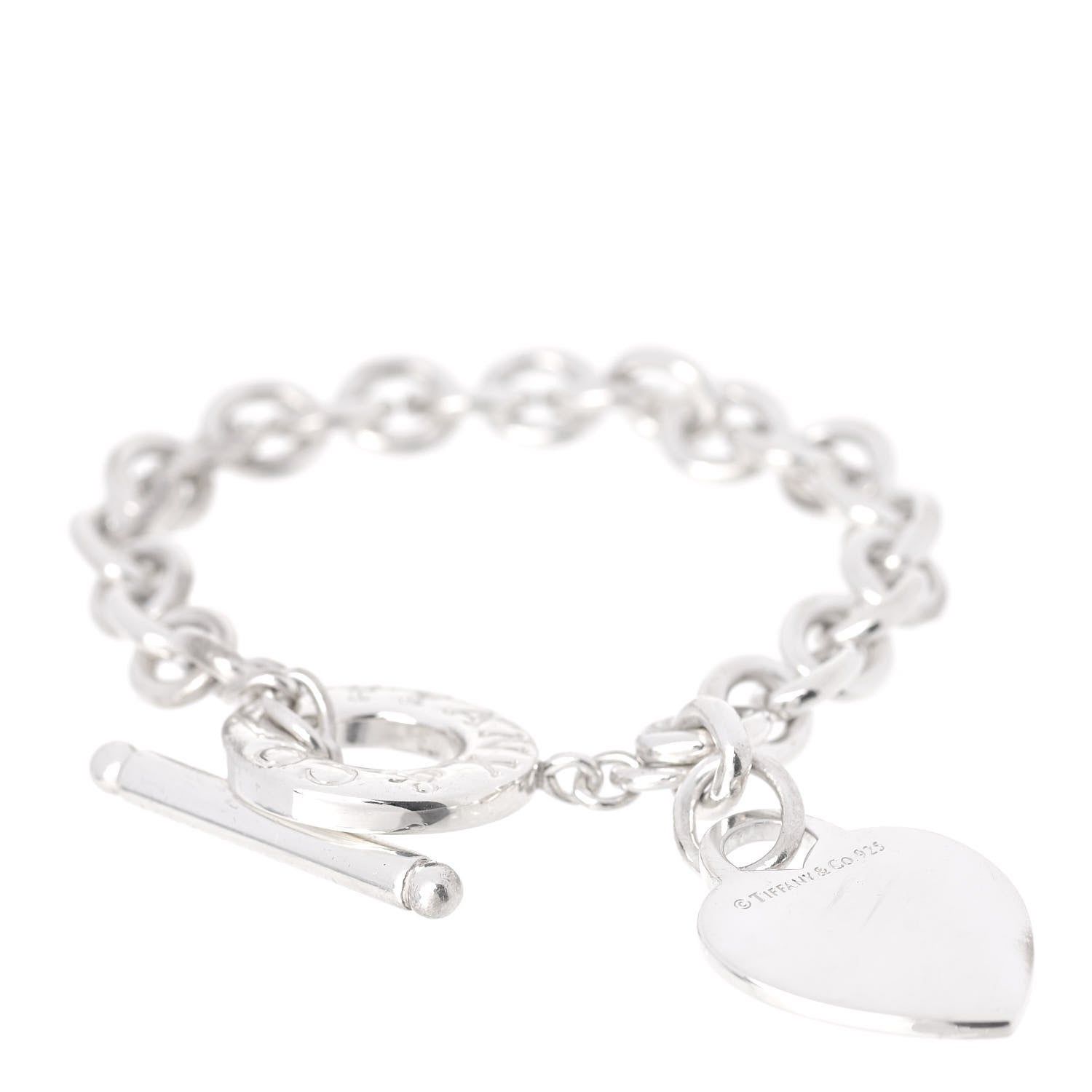 Tiffany Sterling Silver Heart Tag Toggle Bracelet 1 of 4