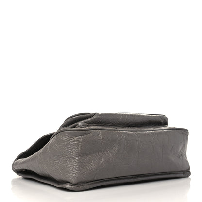 Saint Laurent Crinkled Calfskin Matelasse Monogram Medium Niki Chain Satchel Fog 3 of 5