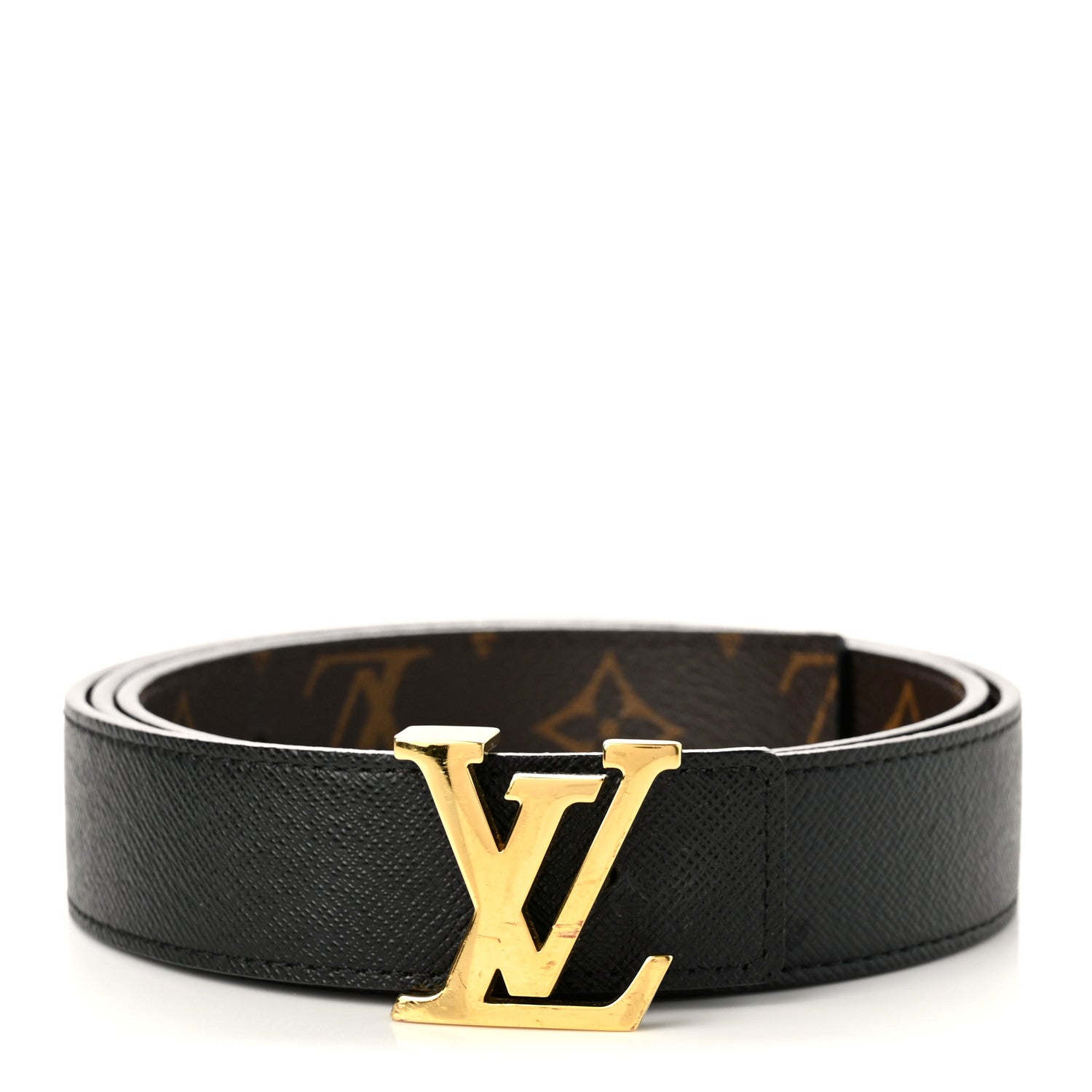 Louis Vuitton Calfskin Monogram 30mm LV Initiales Reversible Belt 90 36 Black 1 of 5