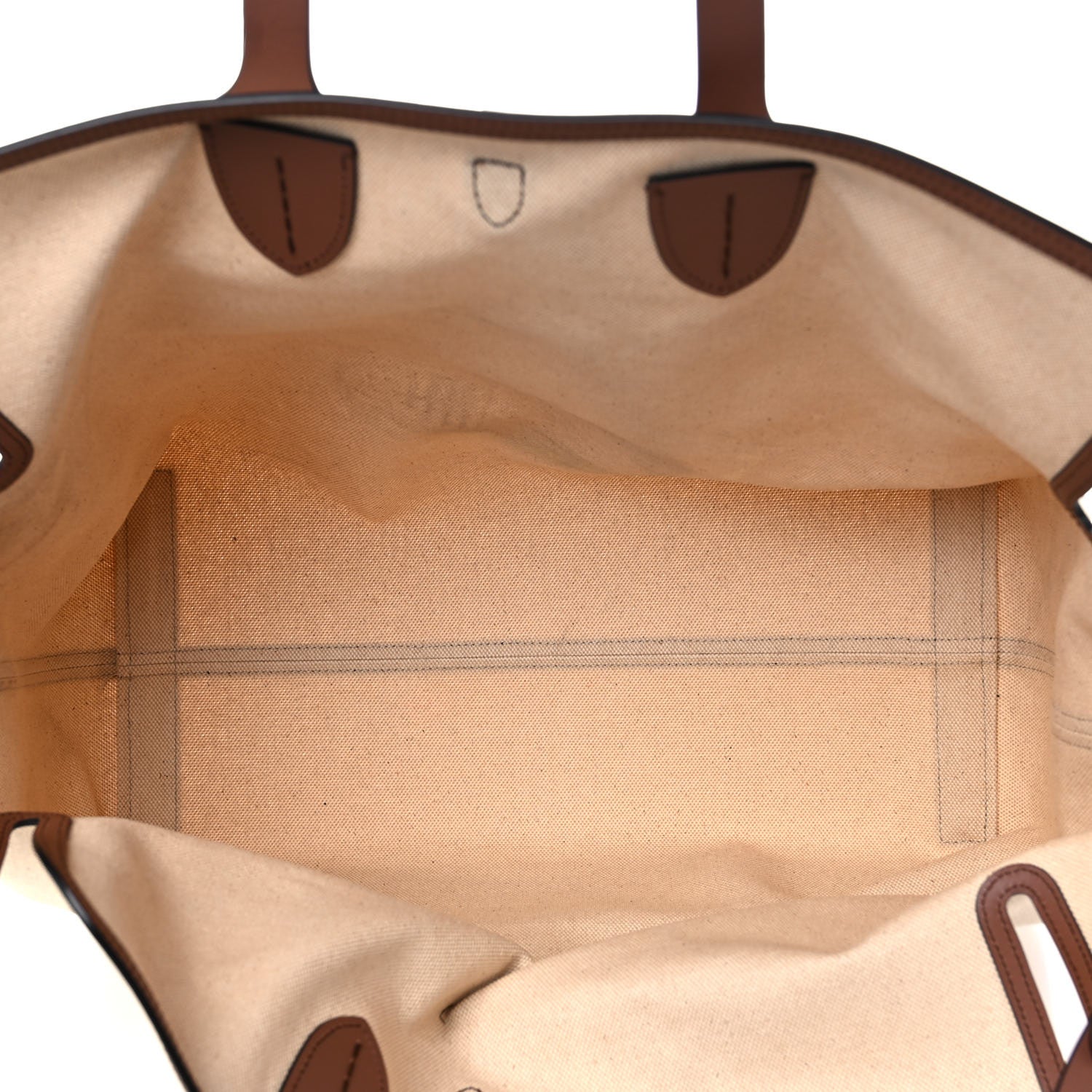 Burberry Cotton Canvas Calfskin Large Soft Belted Tote Bag Natural 7 of 14