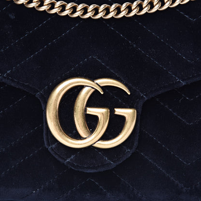 Gucci Velvet Matelasse GG Marmont Chain Wallet Black 11 of 11