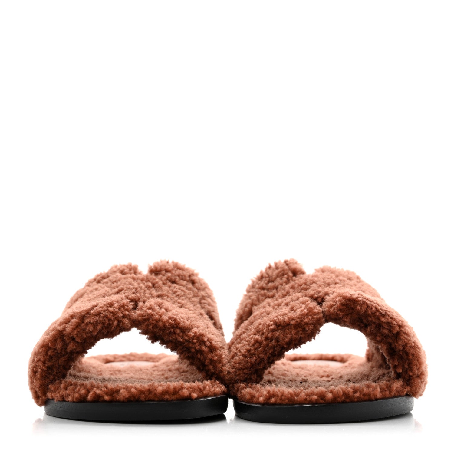 Hermes Woolskin Mens Izmir Sandals 41 Cognac 3 of 9