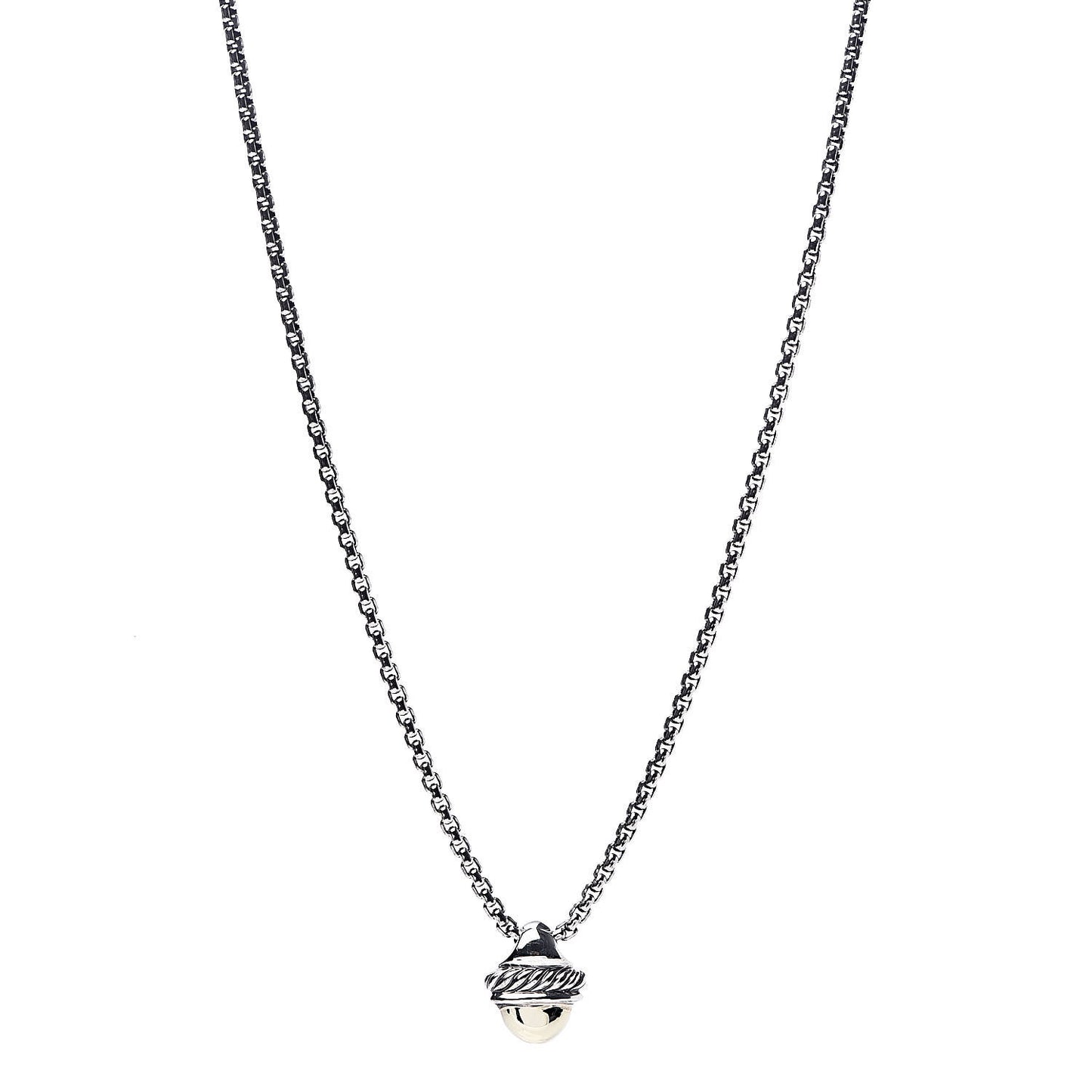 Sterling Silver 14K Yellow Gold Acorn Pendant Necklace