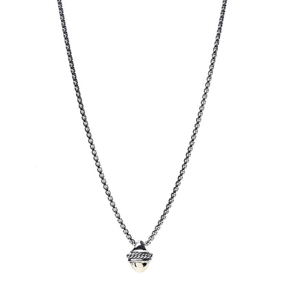 David Yurman Sterling Silver 14K Yellow Gold Acorn Pendant Necklace 1 of 5