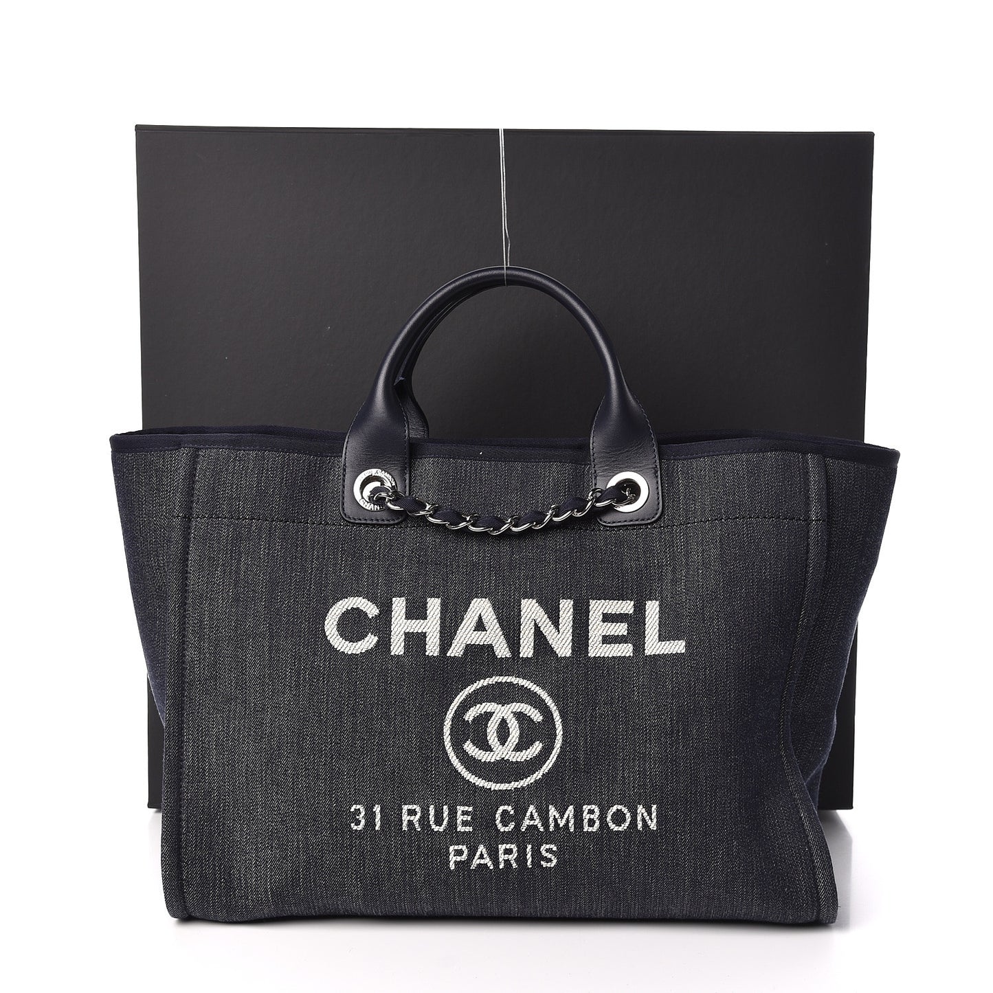 Denim Large Deauville Tote Dark Blue