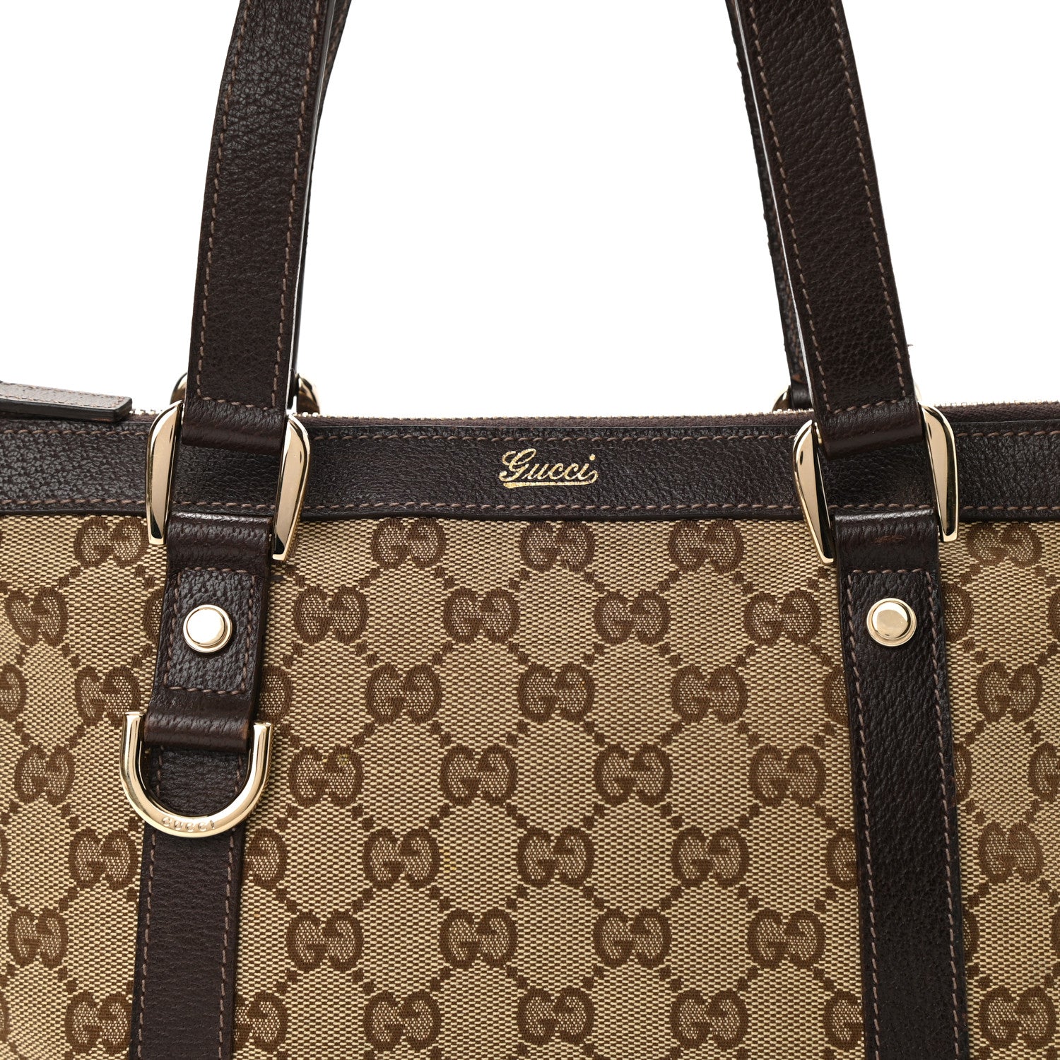 Gucci Monogram Small Abbey Tote Dark Brown 8 of 10