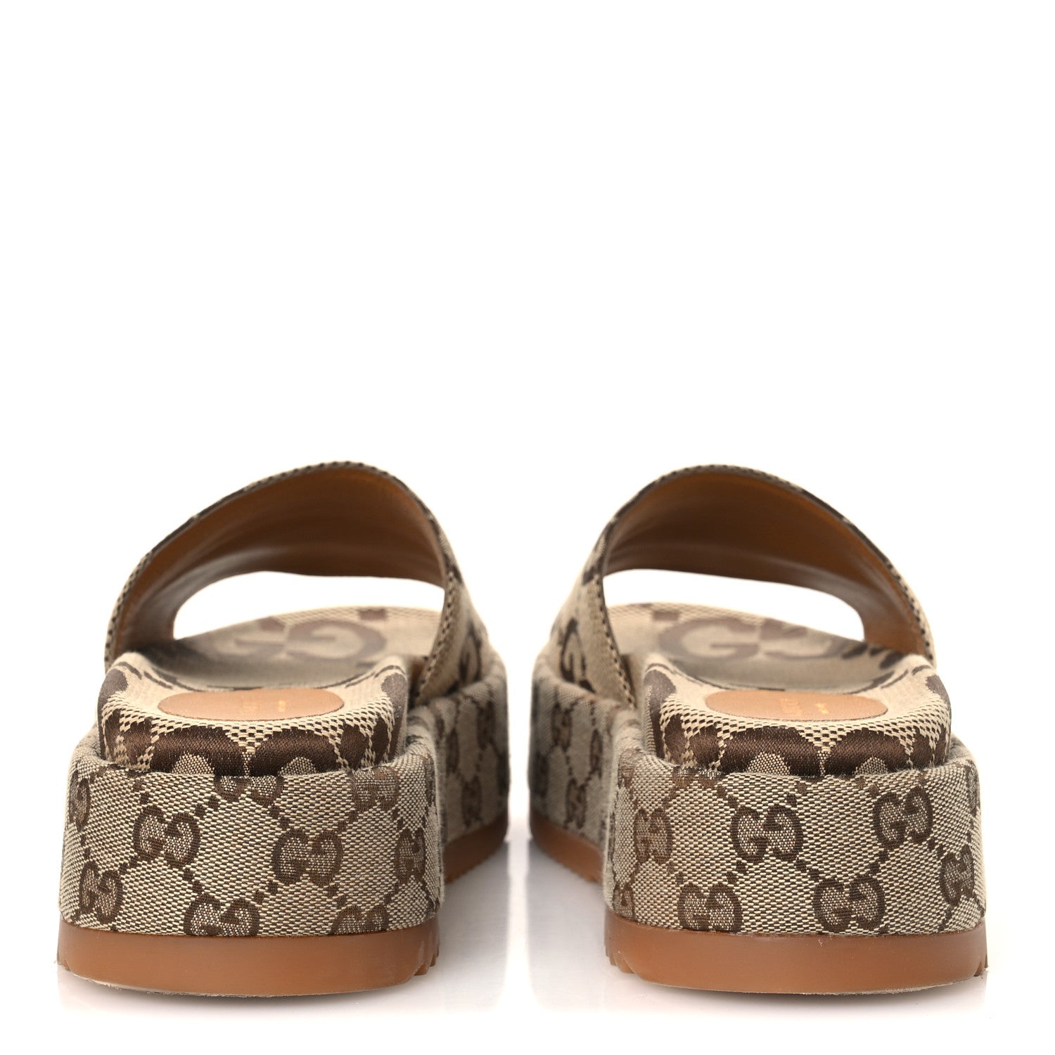 Gucci Monogram Maxi GG Angelina Platform 55mm Slide Sandals 36