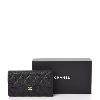 Chanel Caviar Quilted Large Flap Wallet Black 9 of 9