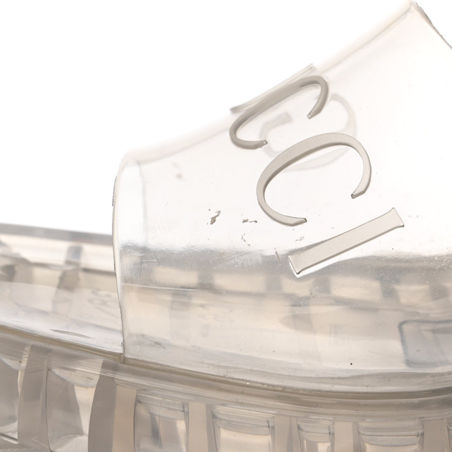 Gucci Rubber Gucci Logo Womens Platform 20/60mm Slide Sandals 38 Transparent 9 of 11