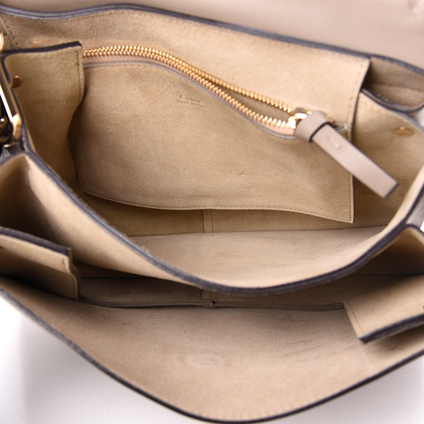 Calfskin Suede Medium Faye Shoulder Bag Motty Grey