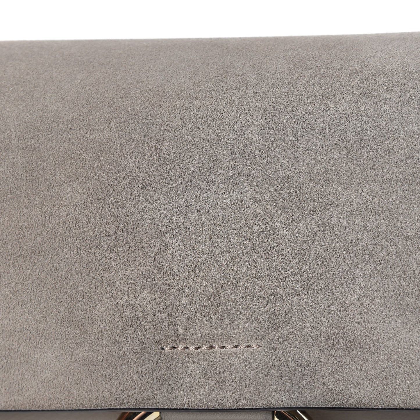 Suede Calfskin Small Faye Shoulder Bag Motty Grey