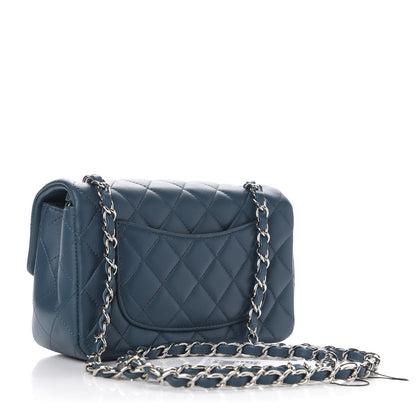 Chanel Lambskin Quilted Mini Rectangular Flap Dark Blue 3 of 11