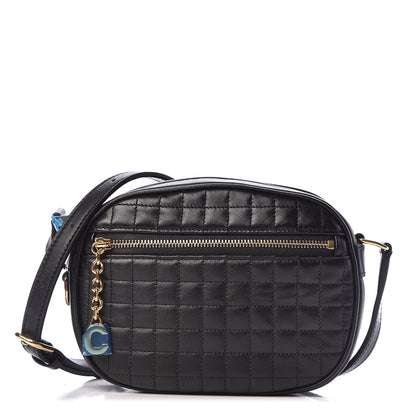 Celine Calfskin Quilted Small C Charm Bag Black 1 of 11