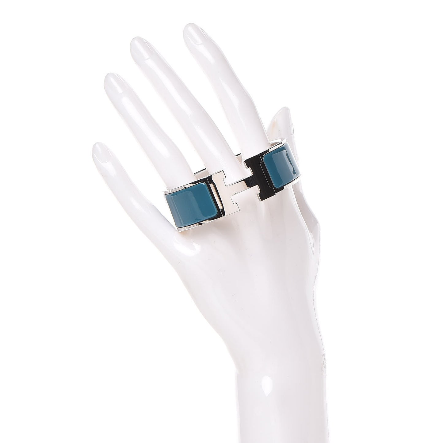 Enamel Wide Clic Clac H Bracelet PM Petrole