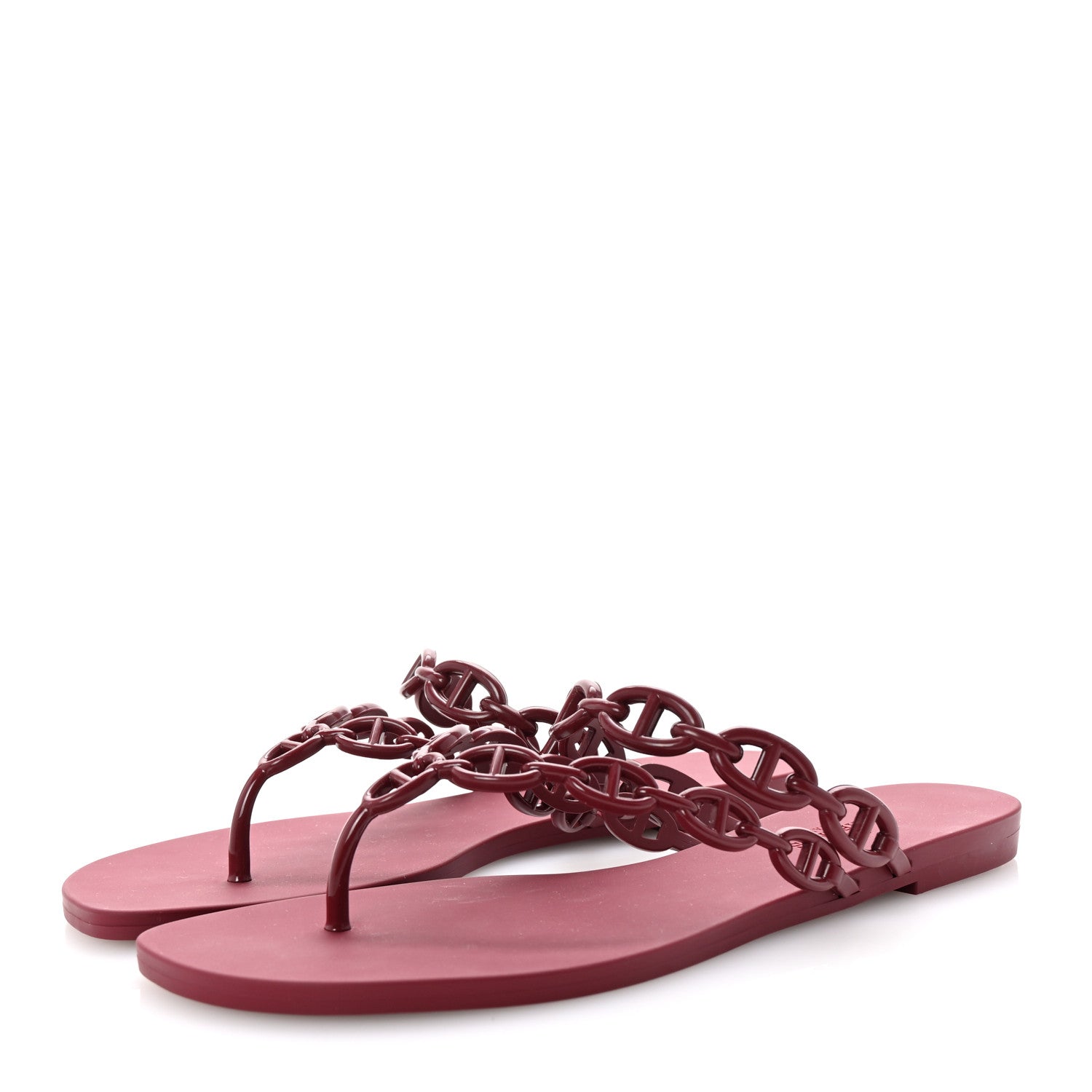 Hermes Rubber Chaine d'Ancre Island Sandals 41 Rouge H 4 of 9