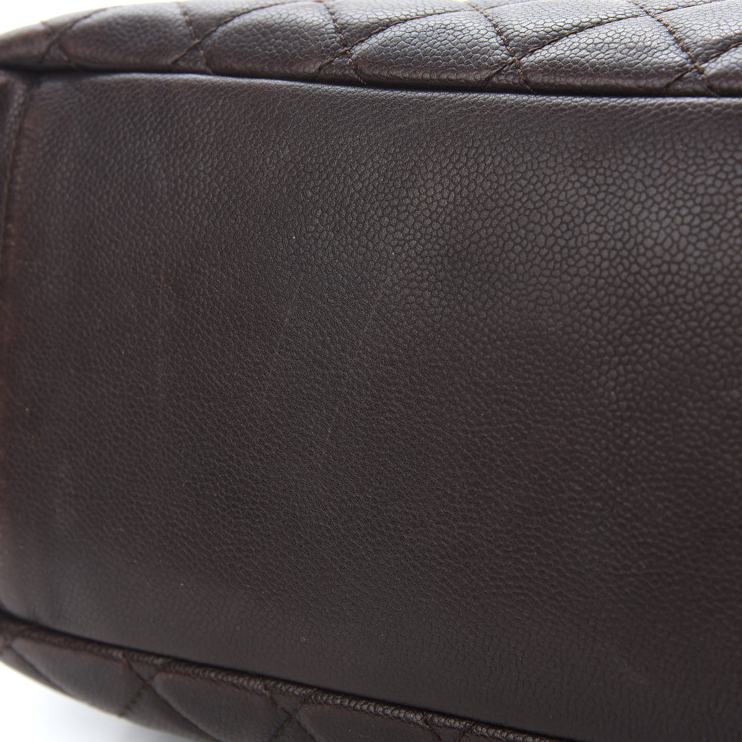Caviar Quilted Grand Shopping Tote GST Dark Brown
