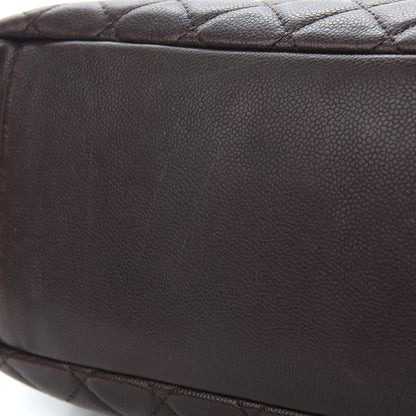 Chanel Caviar Quilted Grand Shopping Tote GST Dark Brown 14 of 14