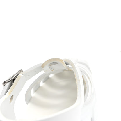 Prada Foam Rubber Metal Triangle Logo Monolith 55mm Cage Sandals 40 White 10 of 10