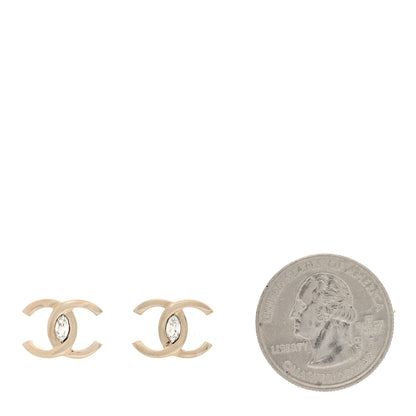 Chanel Metal Crystal CC Marquise Earrings Gold 2 of 5