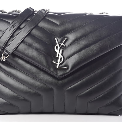 Saint Laurent Calfskin Y Quilted Monogram Medium Loulou Chain Satchel Black 8 of 10